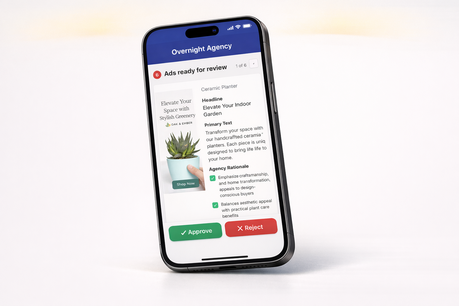 Morning notification with fresh ads ready to review